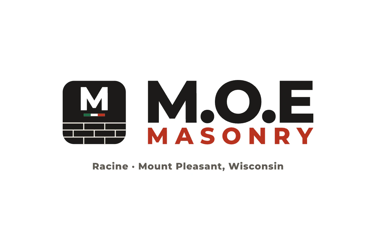 M.O.E Masonry logo: brick, block and stone masonry in Mount Pleasant and Racine, Wisconsin